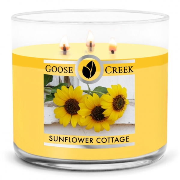 Sójový vosk s tromi knôtmi SUNFLOWER COTTAGE vonná sviečka