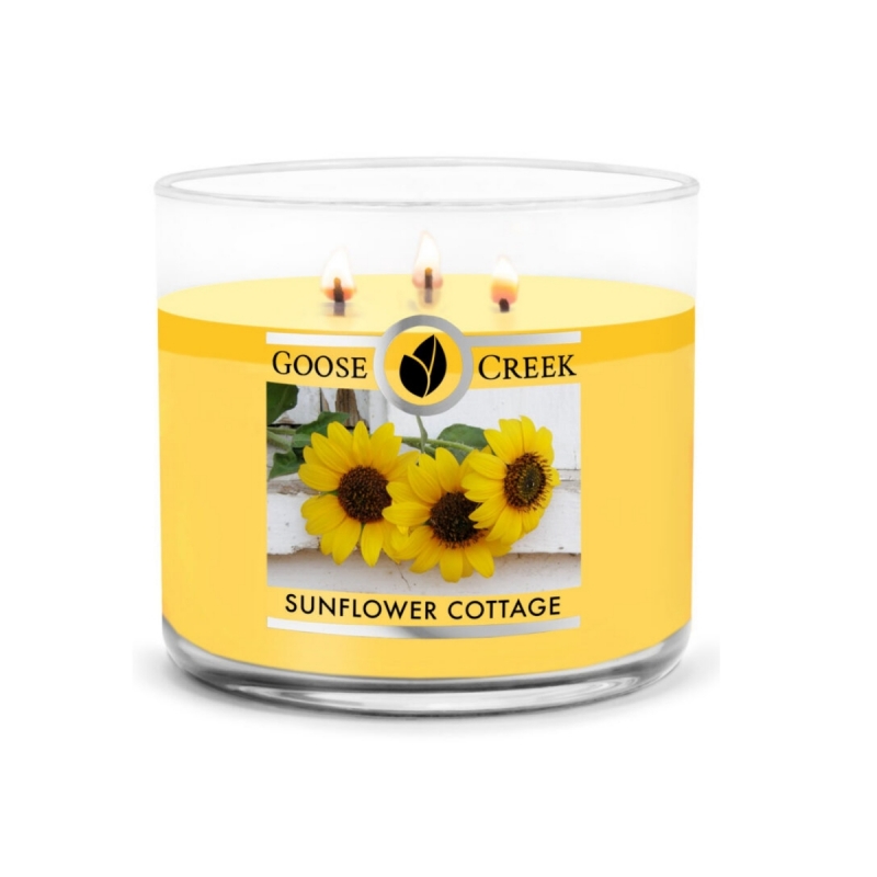 Sójový vosk s tromi knôtmi SUNFLOWER COTTAGE vonná sviečka