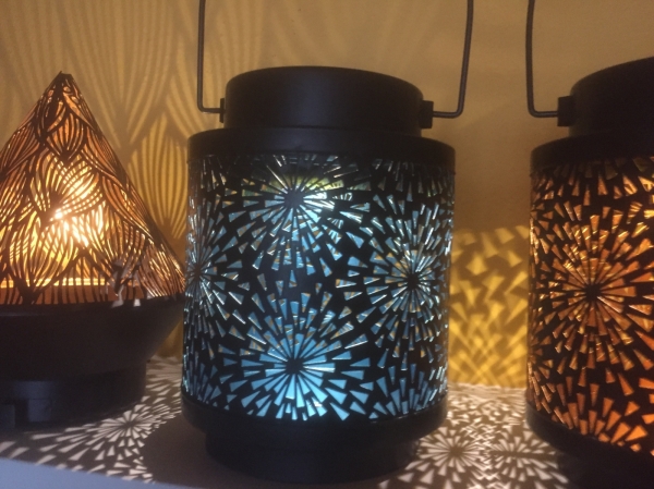 Solárna lucerna vonkajší 16cm modrá