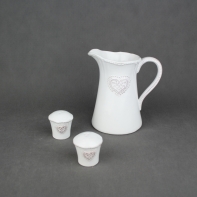 Soľnička a korenička kamenina - motív srdce