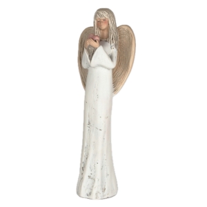 Soška anjel stojaci so srdcom 38cm