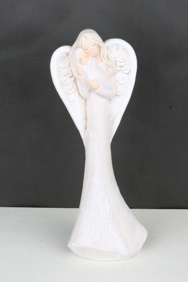 Soška anjela s bábätkom Materská láska 38cm