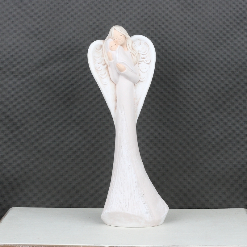 Soška anjela s bábätkom Materská láska 38cm