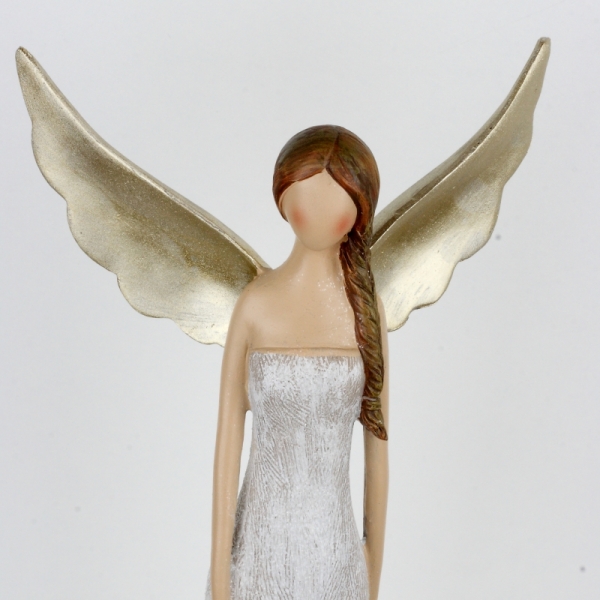 Soška anjela so zlatými krídlami 47cm