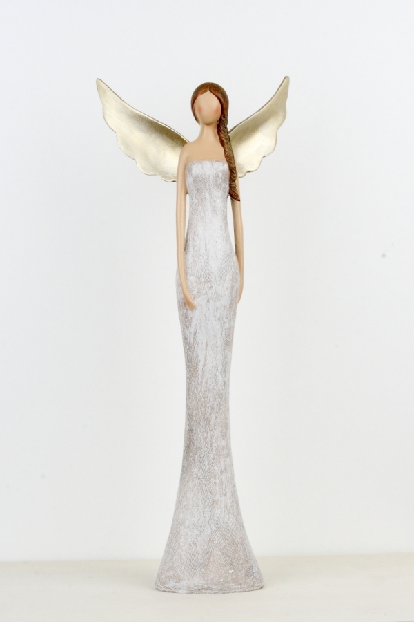 Soška anjela so zlatými krídlami 47cm