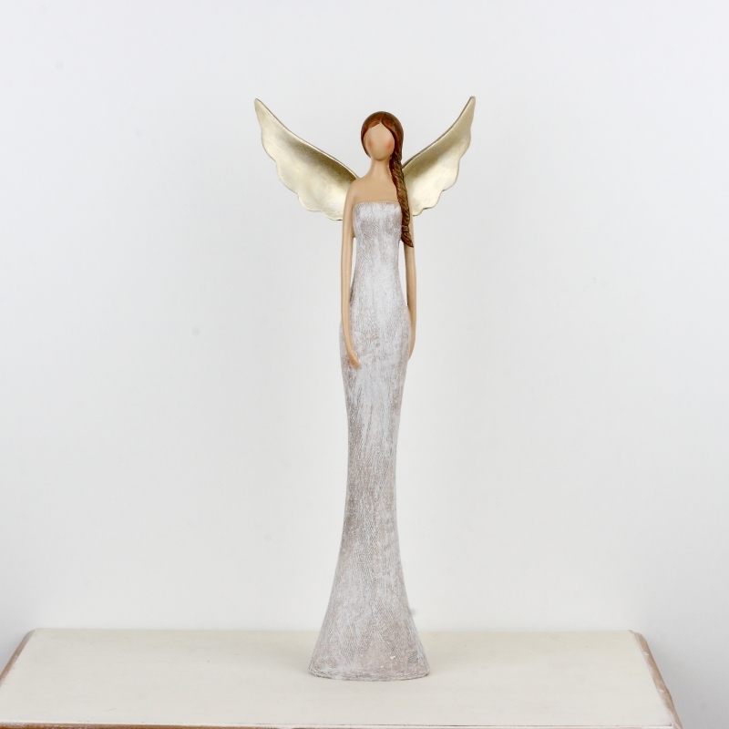 Soška anjela so zlatými krídlami 47cm