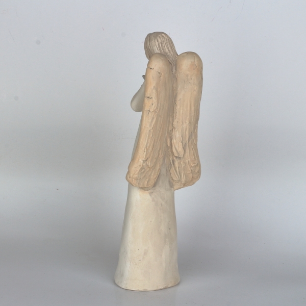 Soška anjela stojaci s vtáčikom 31cm