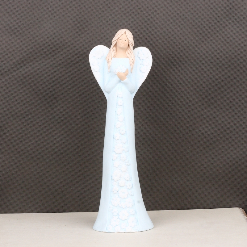 Soška anjela v modrých šatách 38cm