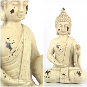 Soška Budhha krémová 44x24cm