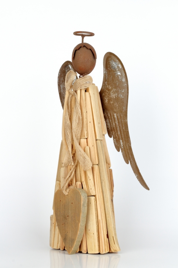 Soška drevený anjel 38cm