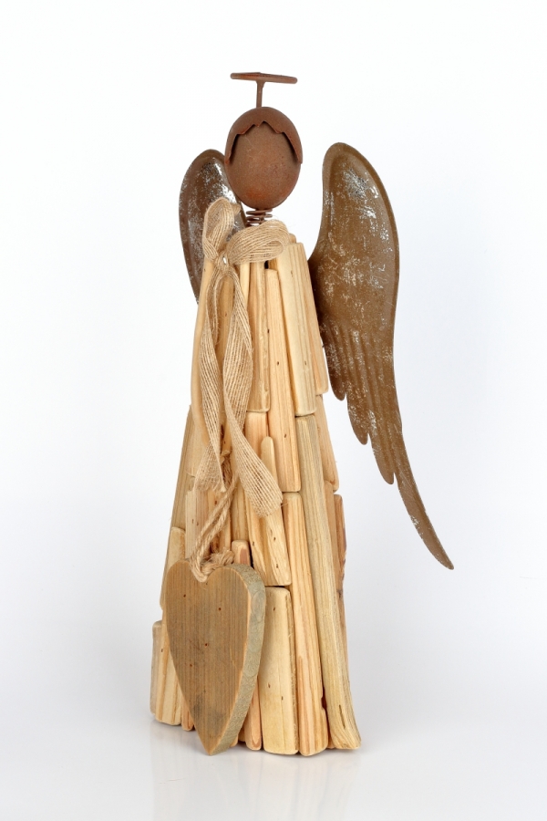 Soška drevený anjel 38cm