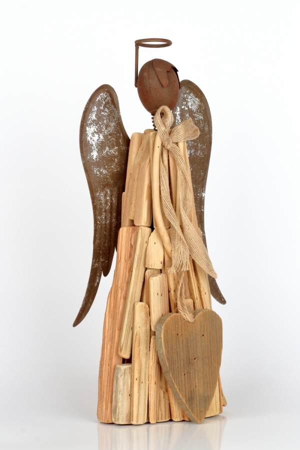 Soška drevený anjel 38cm