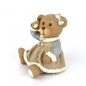 Soška medvedí dievčatká 8x8x9cm