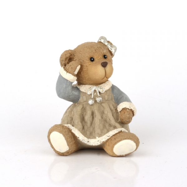 Soška medvedí dievčatká 8x8x9cm