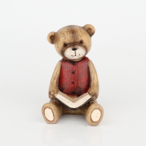 Soška medvedíka s knižkou 11cm