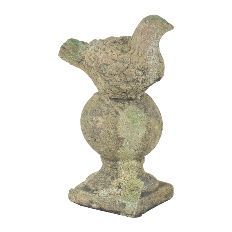 Soška sediace holubice 14,4 x 11,1 x 25,8 cm keramika s patinou