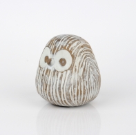 Soška sova s bielou patinou 11cm