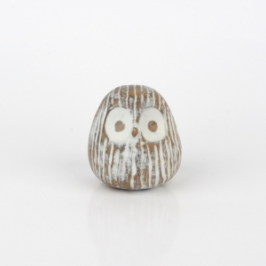 Soška sova s bielou patinou 7cm