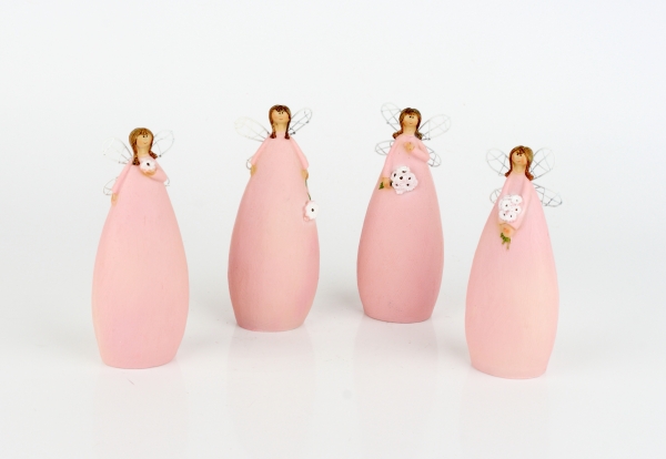 Soška víla v ružových šatách 15cm