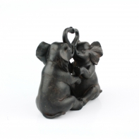 Soška zamilovaní slony 15cm