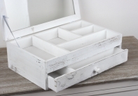 Šperkovnica drevená biela 43x25x15cm