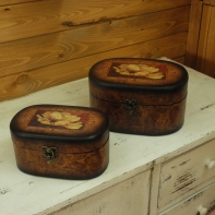 Šperkovnica drevená skrinka (set 2ks) 23/19cm