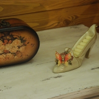 Šperkovnica na prstienky - bota 18cm