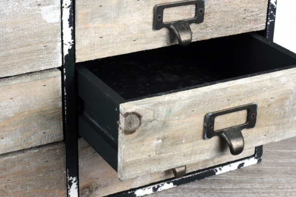 Skrinka s šuplíky v industriálnom štýle 40x30x21cm