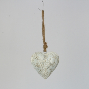 Srdce biele na chalupu 19x8 cm