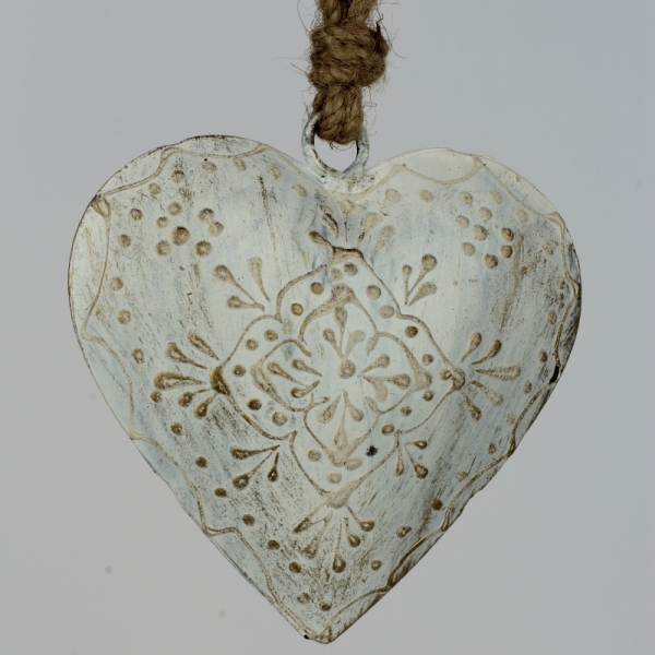 Srdce biele na chalupu 19x8 cm