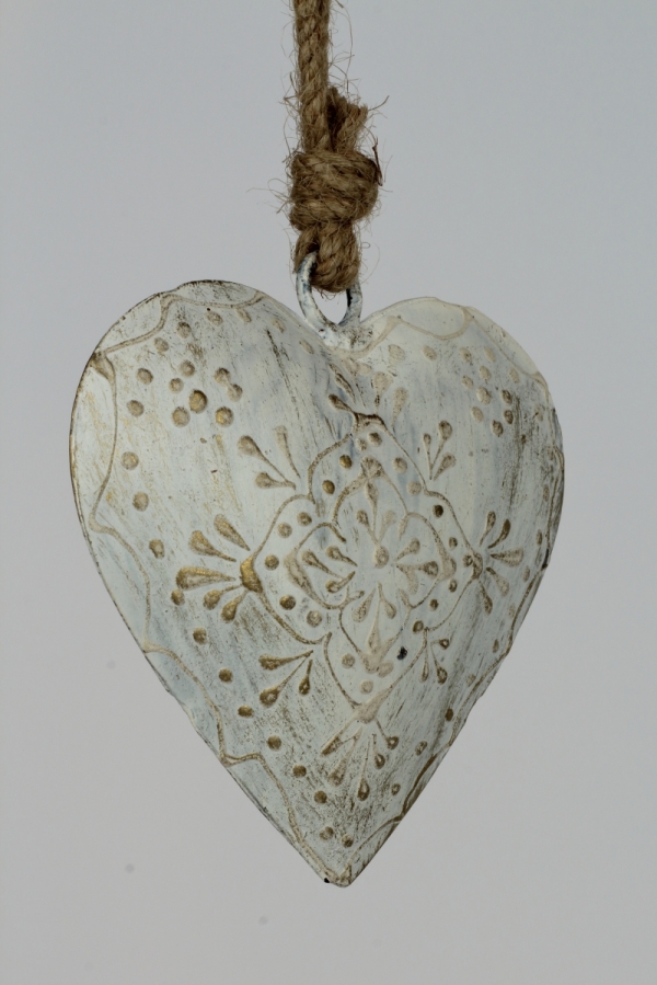 Srdce biele na chalupu 19x8 cm