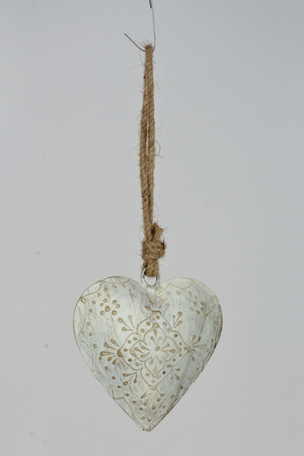 Srdce biele na chalupu 19x8 cm