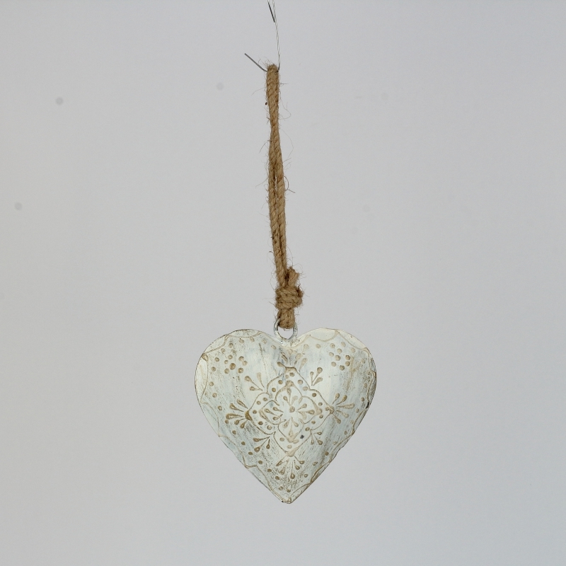 Srdce biele na chalupu 19x8 cm