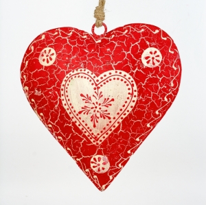 Srdce červené maľované 32 /18cm
