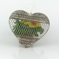 Srdce závesné 3D šedej