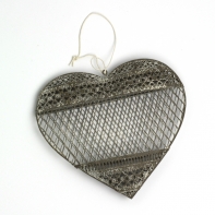 Srdce závesné 3D šedej