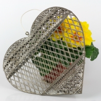 Srdce závesné 3D šedej