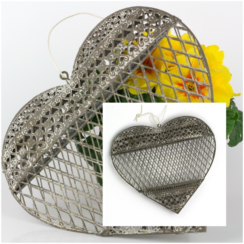 Srdce závesné 3D šedej