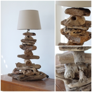 Stojaca lampa z náplavového dreva 60cm