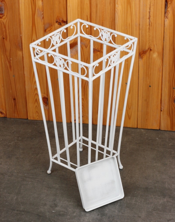 Stojan na dáždniky kovový biely 52cm