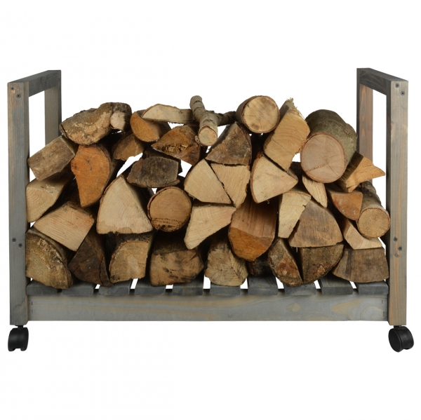 Stojan na drevo pojazdný 84 x 30 x 55,5 cm drevený