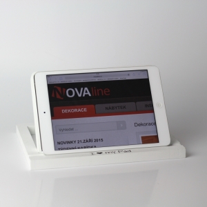 Stojan na Ipad drevený biely 24cm