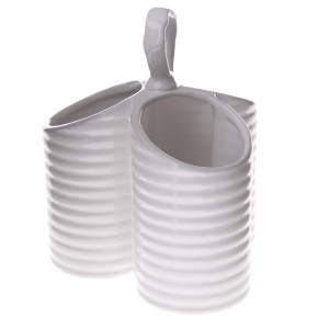 Stojan na kuchynské náčinie biely 17 x 16,5 x 20 cm keramický