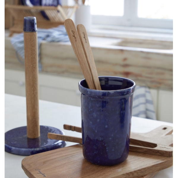 Stojan na kuchynské náradie ABBEY modrý 12 x 12 x 17 cm keramický