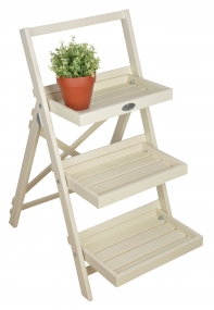 Stojan na kvety 3 poschodový biely Garden 45x92x73cm