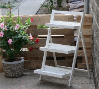 Stojan na květiny 3 police bílý 98cm