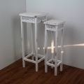 Stojan na kvety biely - sada 2 ks 63 / 70cm