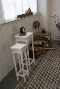 Stojan na kvety biely - sada 2 ks 63 / 70cm