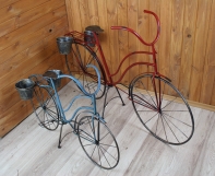 Stojan na kvety bicykel modrej kovovej 62,5x95cm