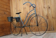 Stojan na kvety bicykel modrej kovovej 62,5x95cm
